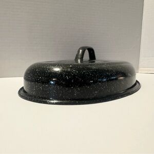 VTG Blue Enamelware Speckled Roaster Roasting Replacement LID ONLY-11 1/4”-USA